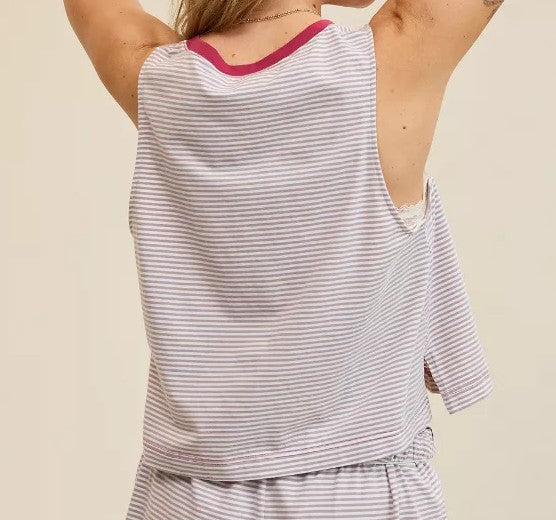 Streifen Traum-Jersey-Pajama-Tanktop